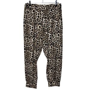 ATM Jogger Pants Women's Small 100% Silk Leopard Anthony Thomas Melillo Mobwife